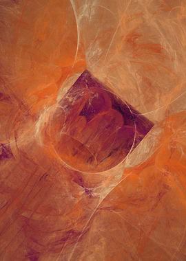 Abstract Orange and Purple Fractal Art
