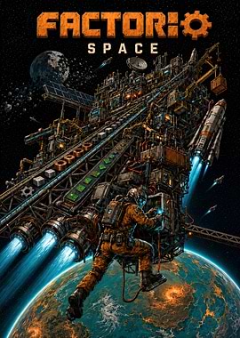 Factorio Space Pixel Art Poster
