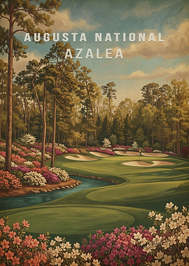 Augusta National Azalea Golf Course Painting