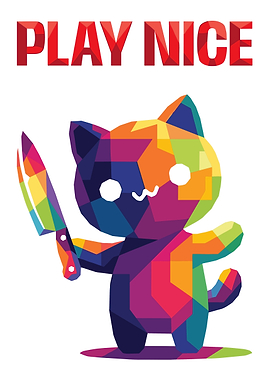 Play Nice Colorful Geometric Cat
