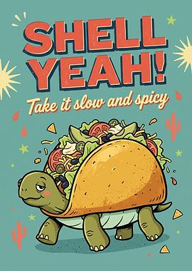 Shell Yeah Taco Turtle Poster