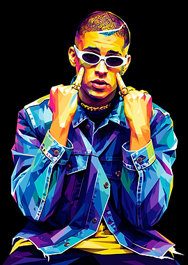 Bad Bunny Pop Art Portrait