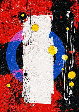 Abstract Red White and Blue Composition