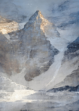 Snowy Mountain Peak at Sunrise
