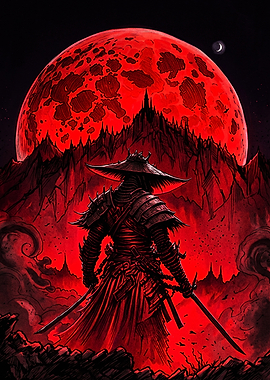 Samurai Under a Blood Moon