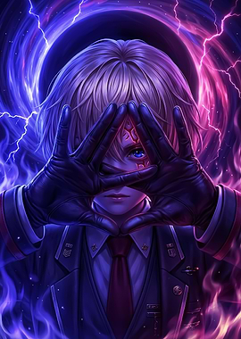 Limbus Company Anime Character with Glowing Magic Aura