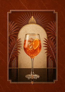 Art Deco Aperol Spritz Cocktail