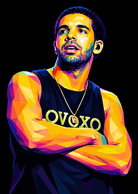 Drake Low Poly Pop Art Portrait
