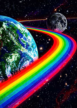 Rainbow Ring Around Earth and Moon