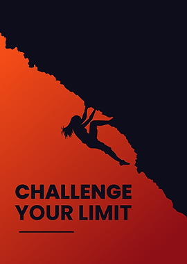 Challenge Your Limit Rock Climbing Poster
