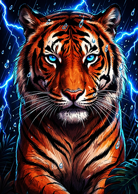 Electric Tiger in the Rain