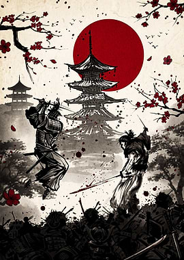 Samurai Duel Under Red Sun