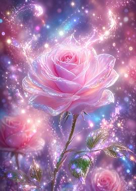 Magical Glowing Pink Rose
