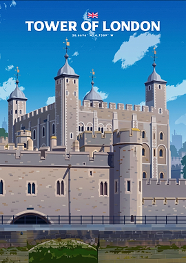 Tower of London Travel Poster