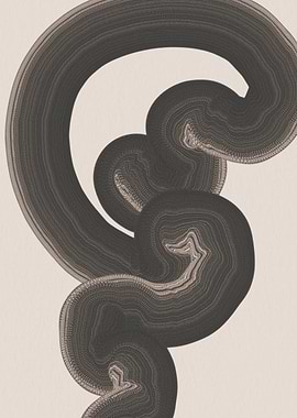 Abstract Dark Swirl Line Art