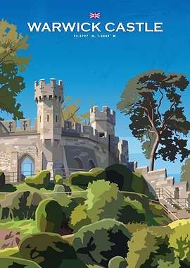Warwick Castle Travel Poster