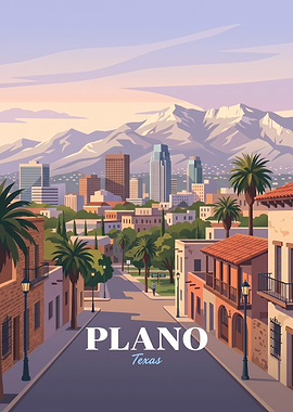 Plano Texas Travel Poster