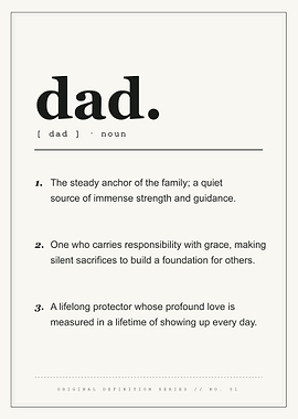 Dad Definition Dictionary Print