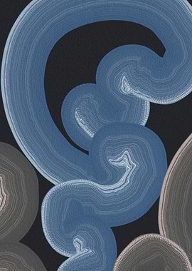 Abstract Blue and Grey Swirls