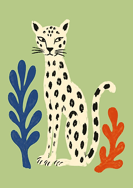 Spotted Leopard Botanical Print