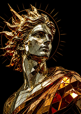 Golden Mosaic Apollo Bust