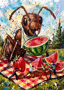 Giant Ant Picnic Painting