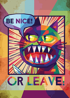 Pop Art Angry Cat Poster
