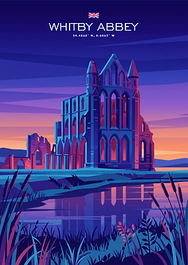 Whitby Abbey Travel Poster