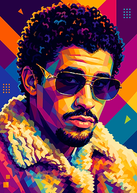 Bad Bunny WPAP Pop Art Portrait