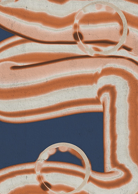Abstract Terracotta and Navy Geometric Art