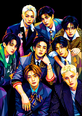 Stray Kids Pop Art Portrait