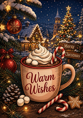 Warm Wishes Hot Cocoa Cozy Christmas
