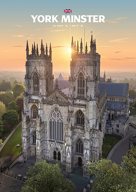 York Minster Cathedral Travel Poster