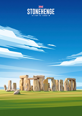 Stonehenge Travel Poster Illustration