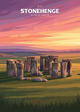 Stonehenge Travel Poster Art