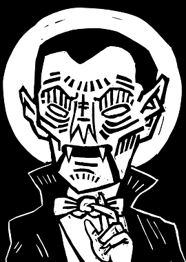 Woodcut Style Dracula Portrait
