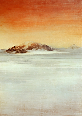 Minimalist Arctic Mountain Landscape Painting