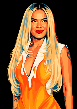 Karol G Pop Art Portrait