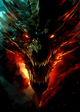 Fierce Dragon Head Portrait