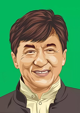 Jackie Chan Digital Portrait Illustration