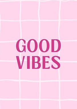 Good Vibes Pink Grid Poster