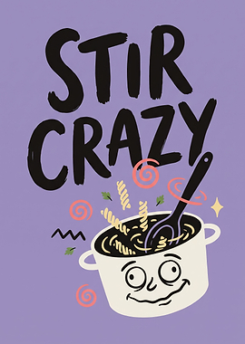 Stir Crazy Pasta Pot Illustration