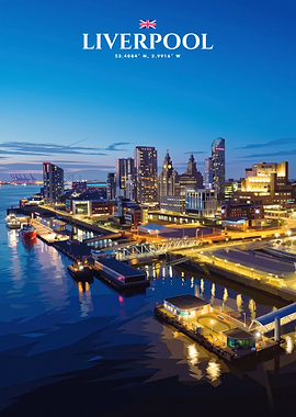 Liverpool Cityscape Skyline Poster