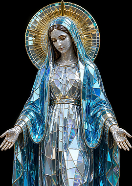 Stained Glass Mosaic Virgin Mary