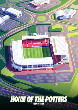 Stoke City Stadium Aerial Illustration