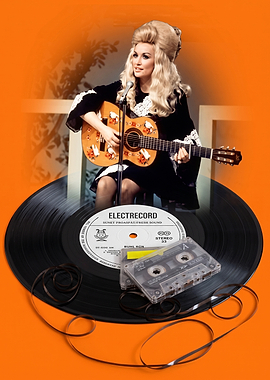 Dolly Parton Vintage Music Collage