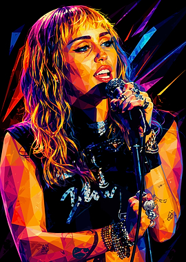 Miley Cyrus Low Poly Portrait