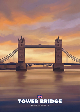Tower Bridge London Sunset Poster