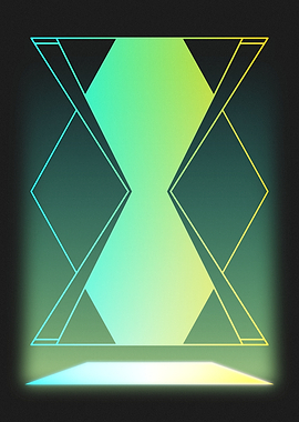 Futuristic Geometric Hourglass Emblem