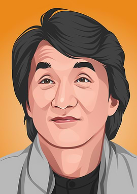 Jackie Chan Vector Portrait Illustration